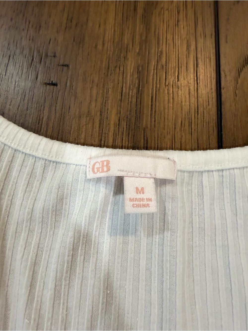 Gianni Bini White Ribbed Scoop Neck Short Sleeve Tee M - Picture 2 of 6